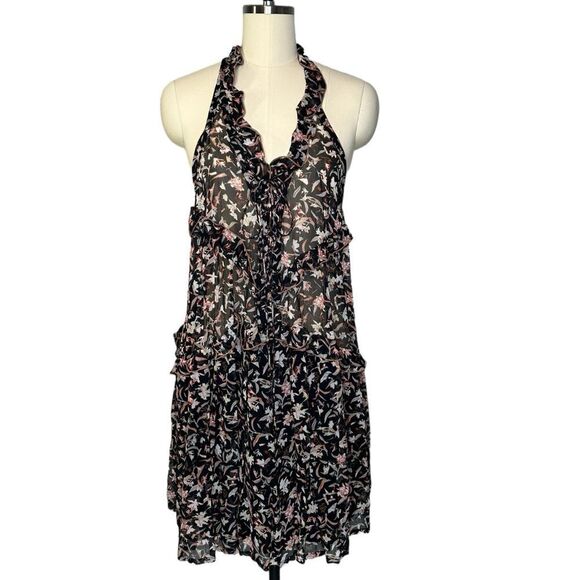 Iro Black Floral Baden Tiered Dress| Size M - Picture 4 of 10